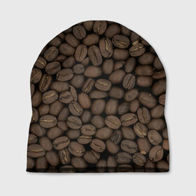 Шапка 3D с принтом Кофейные зёрна в Тюмени, 100% полиэстер | универсальный размер, печать по всей поверхности изделия | coffee | coffee grains | grains | кофе | кофейные зёрна