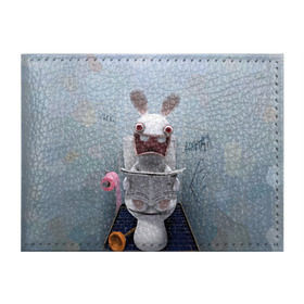 Обложка для студенческого билета с принтом Кролик с газетой в Тюмени, натуральная кожа | Размер: 11*8 см; Печать на всей внешней стороне | rabbids | вантуз | горшок | зайцы засранцы | заяц | туалет