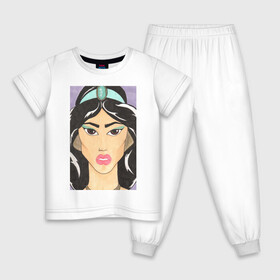 Детская пижама хлопок с принтом Принцесса Жасмин в Тюмени, 100% хлопок |  брюки и футболка прямого кроя, без карманов, на брюках мягкая резинка на поясе и по низу штанин
 | fashion | дизайнерские | для девушек | мультфильмы