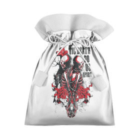 Подарочный 3D мешок с принтом Охрана дьявола в Тюмени, 100% полиэстер | Размер: 29*39 см | ад | дьявол | мотоцикл | огонь | пламя | череп | черный
