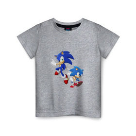 Детская футболка хлопок с принтом Sonic (Соник) в Тюмени, 100% хлопок | круглый вырез горловины, полуприлегающий силуэт, длина до линии бедер | retro | sega | sonic