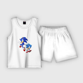 Детская пижама с шортами хлопок с принтом Sonic (Соник) в Тюмени,  |  | retro | sega | sonic
