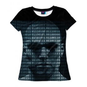 Женская футболка 3D с принтом Цифровой мир в Тюмени, 100% полиэфир ( синтетическое хлопкоподобное полотно) | прямой крой, круглый вырез горловины, длина до линии бедер | Тематика изображения на принте: 
