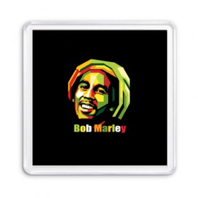 Магнит 55*55 с принтом Bob Marley в Тюмени, Пластик | Размер: 65*65 мм; Размер печати: 55*55 мм | боб марли | регги