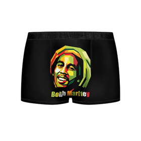 Мужские трусы 3D с принтом Bob Marley в Тюмени, 50% хлопок, 50% полиэстер | классическая посадка, на поясе мягкая тканевая резинка | Тематика изображения на принте: боб марли | регги