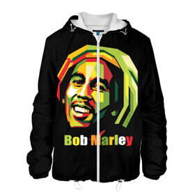 Мужская куртка 3D с принтом Bob Marley в Тюмени, ткань верха — 100% полиэстер, подклад — флис | прямой крой, подол и капюшон оформлены резинкой с фиксаторами, два кармана без застежек по бокам, один большой потайной карман на груди. Карман на груди застегивается на липучку | Тематика изображения на принте: боб марли | регги