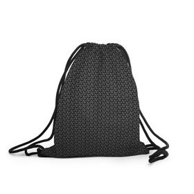 Рюкзак-мешок 3D с принтом Black Iron в Тюмени, 100% полиэстер | плотность ткани — 200 г/м2, размер — 35 х 45 см; лямки — толстые шнурки, застежка на шнуровке, без карманов и подкладки | black | iron | luxury | premium | vip | железный | премиум | соты | черный | эксклюзив