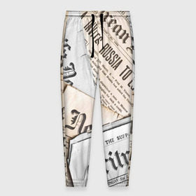 Мужские брюки 3D с принтом Газеты в Тюмени, 100% полиэстер | манжеты по низу, эластичный пояс регулируется шнурком, по бокам два кармана без застежек, внутренняя часть кармана из мелкой сетки | газеты