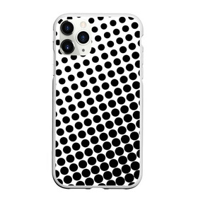Чехол для iPhone 11 Pro Max матовый с принтом Белый в горошек в Тюмени, Силикон |  | Тематика изображения на принте: горошек | текстура | черный