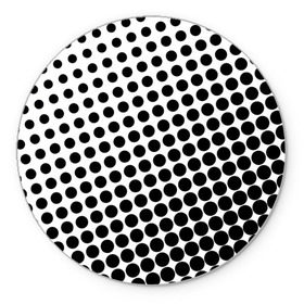 Коврик круглый с принтом Белый в горошек в Тюмени, резина и полиэстер | круглая форма, изображение наносится на всю лицевую часть | Тематика изображения на принте: горошек | текстура | черный
