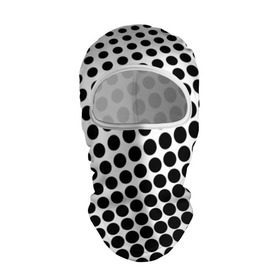 Балаклава 3D с принтом Белый в горошек в Тюмени, 100% полиэстер, ткань с особыми свойствами — Activecool | плотность 150–180 г/м2; хорошо тянется, но при этом сохраняет форму. Закрывает шею, вокруг отверстия для глаз кайма. Единый размер | Тематика изображения на принте: горошек | текстура | черный