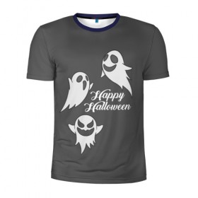 Мужская футболка 3D спортивная с принтом Halloween в Тюмени, 100% полиэстер с улучшенными характеристиками | приталенный силуэт, круглая горловина, широкие плечи, сужается к линии бедра | Тематика изображения на принте: cat | dark | halloween | вамп | вампир | ведьма | готика | кот | кошка | магия | ночь | тыква | хэллоуин