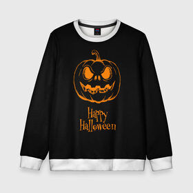 Детский свитшот 3D с принтом Halloween в Тюмени, 100% полиэстер | свободная посадка, прямой крой, мягкая тканевая резинка на рукавах и понизу свитшота | cat | dark | halloween | вамп | вампир | ведьма | готика | кот | кошка | магия | ночь | тыква | хэллоуин
