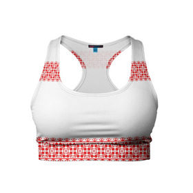 Женский спортивный топ 3D с принтом Славянский орнамент (на белом) в Тюмени, 82% полиэстер, 18% спандекс Ткань безопасна для здоровья, позволяет коже дышать, не мнется и не растягивается |  | орнамент | россия | славяне | узор