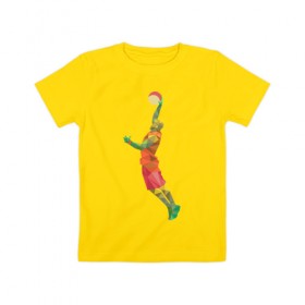 Детская футболка хлопок с принтом Баскетболист 2 в Тюмени, 100% хлопок | круглый вырез горловины, полуприлегающий силуэт, длина до линии бедер | баскетбол | геометрия | мяч | спорт