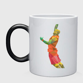 Кружка хамелеон с принтом Баскетболист 2 в Тюмени, керамика | меняет цвет при нагревании, емкость 330 мл | баскетбол | геометрия | мяч | спорт