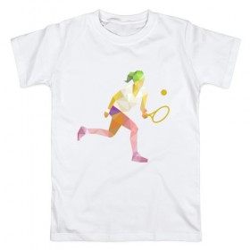 Мужская футболка хлопок с принтом Теннис в Тюмени, 100% хлопок | прямой крой, круглый вырез горловины, длина до линии бедер, слегка спущенное плечо. | 