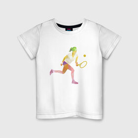 Детская футболка хлопок с принтом Теннис в Тюмени, 100% хлопок | круглый вырез горловины, полуприлегающий силуэт, длина до линии бедер | 
