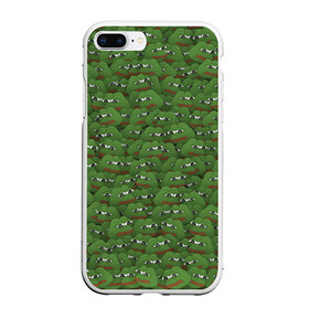 Чехол для iPhone 7Plus/8 Plus матовый с принтом Грустные лягушки в Тюмени, Силикон | Область печати: задняя сторона чехла, без боковых панелей | frog | mem | sad | мем