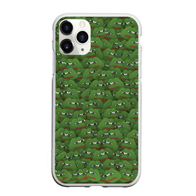 Чехол для iPhone 11 Pro матовый с принтом Грустные лягушки в Тюмени, Силикон |  | Тематика изображения на принте: frog | mem | sad | мем