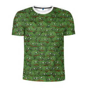 Мужская футболка 3D спортивная с принтом Грустные лягушки в Тюмени, 100% полиэстер с улучшенными характеристиками | приталенный силуэт, круглая горловина, широкие плечи, сужается к линии бедра | frog | mem | sad | мем