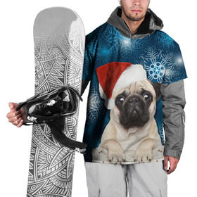 Накидка на куртку 3D с принтом Праздничная пара в Тюмени, 100% полиэстер |  | Тематика изображения на принте: животные | любовь | мопс | новый год | парные | праздники | собаки