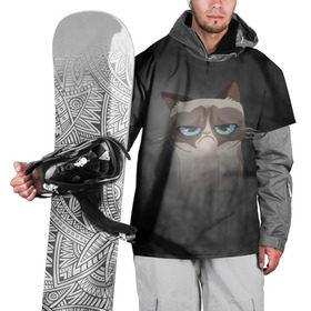 Накидка на куртку 3D с принтом Grumpy Cat в Тюмени, 100% полиэстер |  | кот | мем | угрюмый