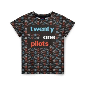Детская футболка 3D с принтом Twenty one pilots в Тюмени, 100% гипоаллергенный полиэфир | прямой крой, круглый вырез горловины, длина до линии бедер, чуть спущенное плечо, ткань немного тянется | 21 pilots