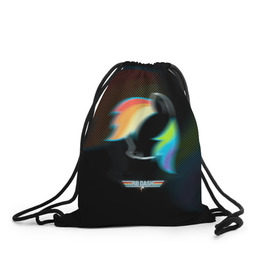 Рюкзак-мешок 3D с принтом My Little Pony в Тюмени, 100% полиэстер | плотность ткани — 200 г/м2, размер — 35 х 45 см; лямки — толстые шнурки, застежка на шнуровке, без карманов и подкладки | Тематика изображения на принте: dash | rainbow | пони | радуга