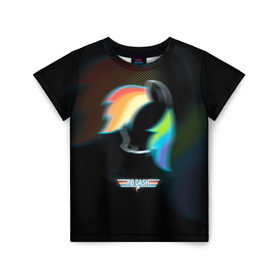 Детская футболка 3D с принтом My Little Pony в Тюмени, 100% гипоаллергенный полиэфир | прямой крой, круглый вырез горловины, длина до линии бедер, чуть спущенное плечо, ткань немного тянется | dash | rainbow | пони | радуга