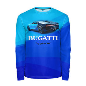 Мужской лонгслив 3D с принтом Bugatti hypercar в Тюмени, 100% полиэстер | длинные рукава, круглый вырез горловины, полуприлегающий силуэт | Тематика изображения на принте: bugatti | chiron | hypercar | бугатти | гиперкар | суперкар | широн
