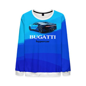 Мужской свитшот 3D с принтом Bugatti hypercar в Тюмени, 100% полиэстер с мягким внутренним слоем | круглый вырез горловины, мягкая резинка на манжетах и поясе, свободная посадка по фигуре | Тематика изображения на принте: bugatti | chiron | hypercar | бугатти | гиперкар | суперкар | широн