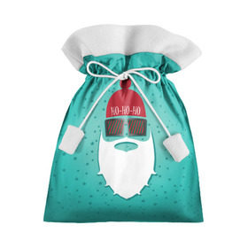 Подарочный 3D мешок с принтом Санта хипстер в Тюмени, 100% полиэстер | Размер: 29*39 см | борода | дед мороз | новый год | подарок на новый год | санта | санта хипстер | снег | снежинки | хипстер