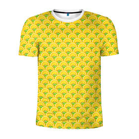 Мужская футболка 3D спортивная с принтом Текстура лимон-лайм в Тюмени, 100% полиэстер с улучшенными характеристиками | приталенный силуэт, круглая горловина, широкие плечи, сужается к линии бедра | еда | лайм | лимон | мода | стиль | текстура