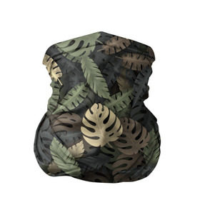 Бандана-труба 3D с принтом Тропический камуфляж в Тюмени, 100% полиэстер, ткань с особыми свойствами — Activecool | плотность 150‒180 г/м2; хорошо тянется, но сохраняет форму | джунгли | камуфляж | листья | милитари | монстера | пальма | природа
