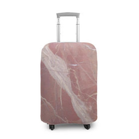 Чехол для чемодана 3D с принтом Розовый мрамор в Тюмени, 86% полиэфир, 14% спандекс | двустороннее нанесение принта, прорези для ручек и колес | камень | мрамор | мраморный | розовый