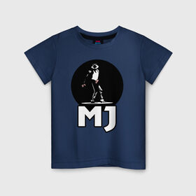 Детская футболка хлопок с принтом Майкл Джексон в Тюмени, 100% хлопок | круглый вырез горловины, полуприлегающий силуэт, длина до линии бедер | michael jackson | mj | король | майкл джексон | поп музыка