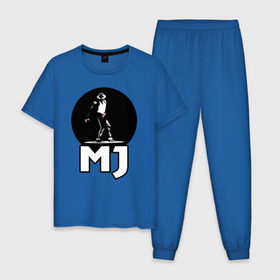 Мужская пижама хлопок с принтом Майкл Джексон в Тюмени, 100% хлопок | брюки и футболка прямого кроя, без карманов, на брюках мягкая резинка на поясе и по низу штанин
 | michael jackson | mj | король | майкл джексон | поп музыка