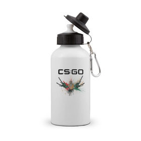 Бутылка спортивная с принтом cs:go - Dust graffiti 4 AWP в Тюмени, металл | емкость — 500 мл, в комплекте две пластиковые крышки и карабин для крепления | Тематика изображения на принте: 