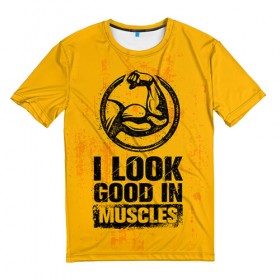 Мужская футболка 3D с принтом Bodybuilding в Тюмени, 100% полиэфир | прямой крой, круглый вырез горловины, длина до линии бедер | 