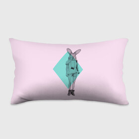 Подушка 3D антистресс с принтом Pink Rabbit в Тюмени, наволочка — 100% полиэстер, наполнитель — вспененный полистирол | состоит из подушки и наволочки на молнии | Тематика изображения на принте: hipster | rabbit | swag | кролик | хипстер