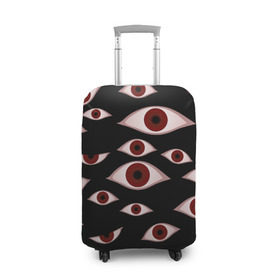 Чехол для чемодана 3D с принтом Глаза в Тюмени, 86% полиэфир, 14% спандекс | двустороннее нанесение принта, прорези для ручек и колес | alucard | anime | helloween | hellsing | vampire | алукард | аниме | вампир | хеллоуин | хеллсинг