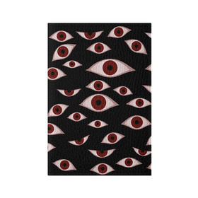 Обложка для паспорта матовая кожа с принтом Глаза в Тюмени, натуральная матовая кожа | размер 19,3 х 13,7 см; прозрачные пластиковые крепления | alucard | anime | helloween | hellsing | vampire | алукард | аниме | вампир | хеллоуин | хеллсинг