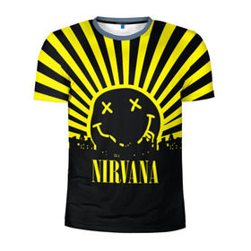Мужская футболка 3D спортивная с принтом Nirvana в Тюмени, 100% полиэстер с улучшенными характеристиками | приталенный силуэт, круглая горловина, широкие плечи, сужается к линии бедра | Тематика изображения на принте: cobain | kurt | кобейн | курт | нирвана