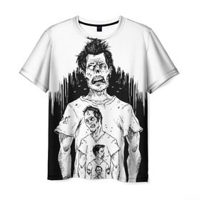 Мужская футболка 3D с принтом Зомби рекурсия в Тюмени, 100% полиэфир | прямой крой, круглый вырез горловины, длина до линии бедер | halloween | zombie | зомби | рекурсия | хэллоуин