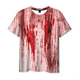 Мужская футболка 3D с принтом Отпечаток в Тюмени, 100% полиэфир | прямой крой, круглый вырез горловины, длина до линии бедер | halloween | helloween | кровь | ужас | хеллоин | хеллоуин | хелуин
