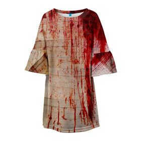 Детское платье 3D с принтом Бинты 1 в Тюмени, 100% полиэстер | прямой силуэт, чуть расширенный к низу. Круглая горловина, на рукавах — воланы | Тематика изображения на принте: halloween | helloween | кровь | мумия | ужас | хеллоин | хеллоуин | хелуин