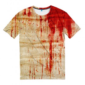 Мужская футболка 3D с принтом Бинты 2 в Тюмени, 100% полиэфир | прямой крой, круглый вырез горловины, длина до линии бедер | Тематика изображения на принте: halloween | helloween | кровь | ужас | хеллоин | хеллоуин | хелуин