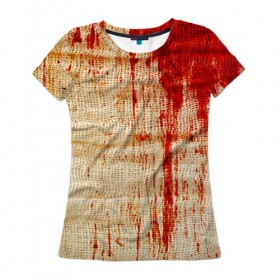 Женская футболка 3D с принтом Бинты 2 в Тюмени, 100% полиэфир ( синтетическое хлопкоподобное полотно) | прямой крой, круглый вырез горловины, длина до линии бедер | halloween | helloween | кровь | ужас | хеллоин | хеллоуин | хелуин