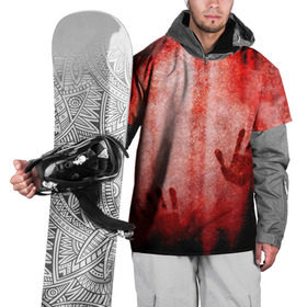 Накидка на куртку 3D с принтом Отпечатки 2 в Тюмени, 100% полиэстер |  | halloween | helloween | кровь | ужас | хеллоин | хеллоуин | хелуин